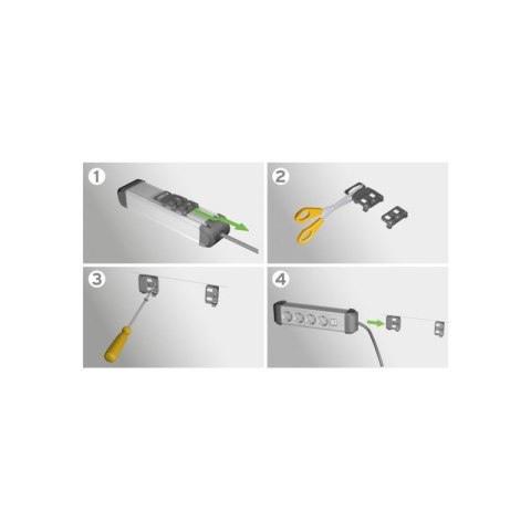 Listwa przeciwprzepięciowa Premium Protect line 4 gniazda 3m 60.000 czarno/srebrna Brennenstuhl 1391014400