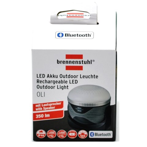 Oświetlenie zewnętrzne bateria LED 350lm OLI 310 AB z głośnikiem bluetooth IP44 Brennenstuhl 1171640