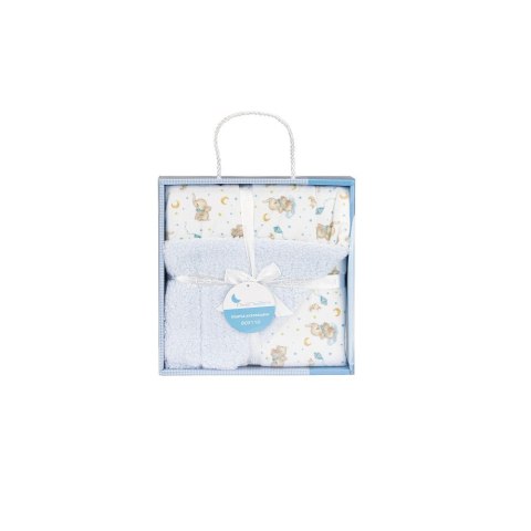 Kocyk dziecięcy 80x110 Słoniki niebieski mikrofibra