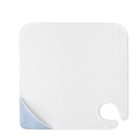 Okrycie kąpielowe 100x100 Fartuch biały niebieski ręcznik z kapturkiem bawełniany frotte