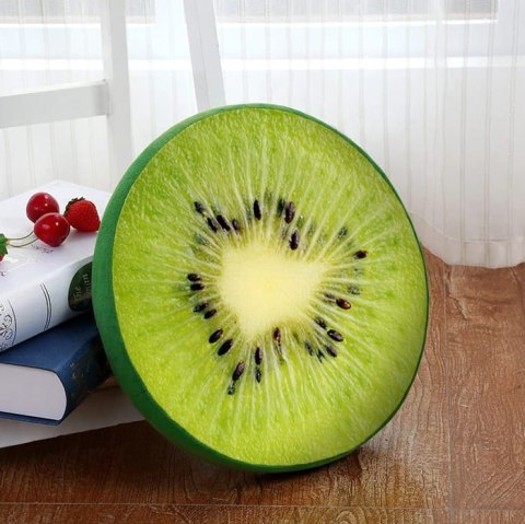 Poduszka okrągła Illusione 40x7 kiwi zielona siedzisko na krzesło welurowa Domarex