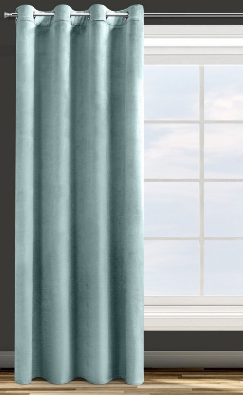 Zasłona gotowa na przelotkach 140x250 morska welurowa Rosa