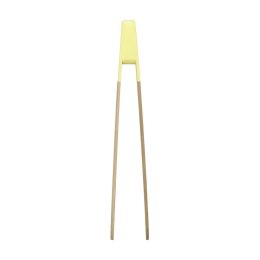 Bambusowe szczypce do serwowania z magnesem żółte