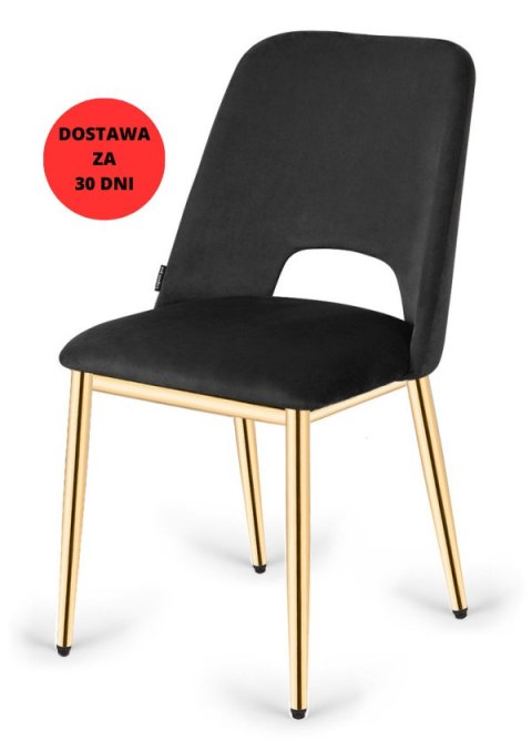 Krzesło tapicerowane GOTI BLACK VELVET GOLD