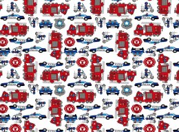 Pościel bawełniana 100x135 1111E Straż Pożarna Policja Police