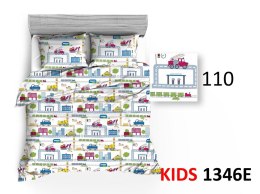 Pościel bawełniana 100x135 1346E transport pociąg straż pożarna koparka taxi obustronna