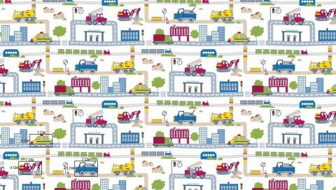 Pościel bawełniana 100x135 1346E transport pociąg straż pożarna koparka taxi obustronna