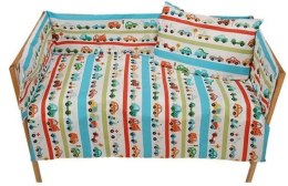 Pościel bawełniana 100x135 796E Auta Samochody Pasy Niebieskie i Czerwone