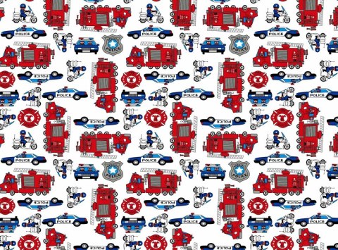 Pościel bawełniana 110x140 1111E Straż Pożarna Policja Police