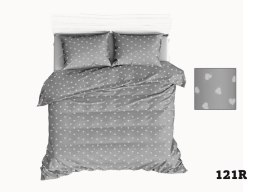 Pościel bawełniana 110x140 R121 szara serca serduszka białe 275D