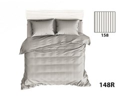 Pościel bawełniana 140x200 R148 paski szare białe
