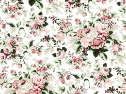 Pościel bawełniana 140x200 kwiaty mieszane różowa biała 1055N Classic