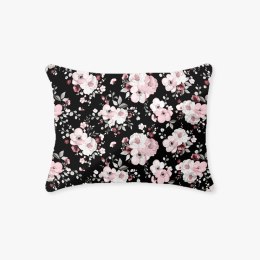 Poszewka bawełniana 40x40 kwiaty czarna różowa 1476N Classic