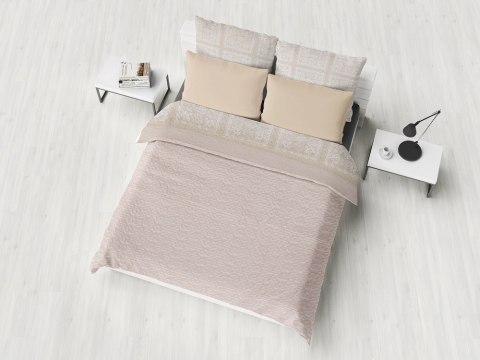 Narzuta dekoracyjna 220x240 Platinum beżowa dwustronna geometria Lato 23