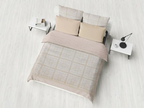 Narzuta dekoracyjna 220x240 Platinum beżowa dwustronna geometria Lato 23