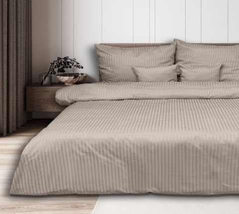 Poszewka adamaszkowa 40x40 beżowa 16 jednobarwna paski 1cm Matex