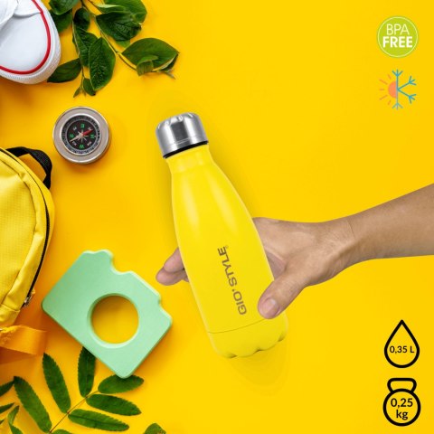 Butelka termiczna 0,35L Kamai Gio Style, stal nierdzewna, żółta