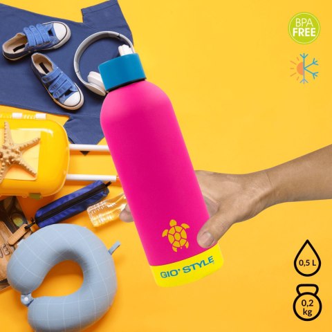 Butelka termiczna 0,5L Kamai Gio Style, stal nierdzewna, różowa