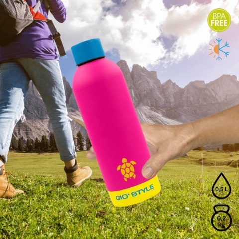 Butelka termiczna 0,5L Kamai Gio Style, stal nierdzewna, różowa