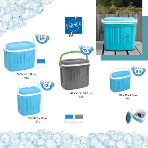 Lodówka turystyczna pasywna ICEBERG 42L na wkłady TURKUSOWA