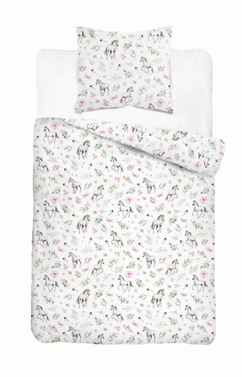 Pościel bawełniana 140x200 4929 A Konie kolorowa z jedną poszewką 70x80 XOXO DREAM