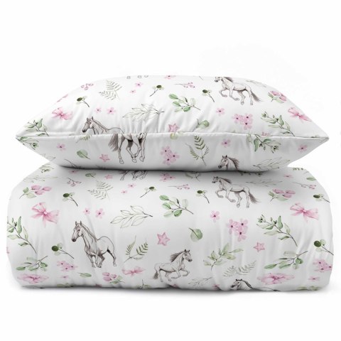 Pościel bawełniana 140x200 4929 A Konie kolorowa z jedną poszewką 70x80 XOXO DREAM