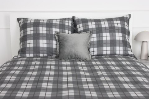 Pościel bawełniana 160x200 Krata szara I24