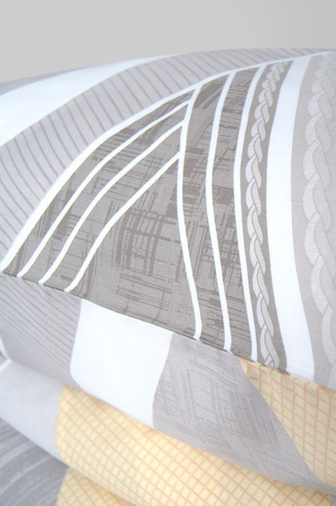 Pościel satynowa 160x200 szara beżowa geometria Pablo Frotex 23