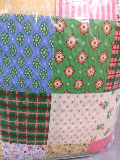 Pościel z kory 200x220 wzór 96/3 Paczłork kolorowy na guziki 100% bawełna gruba