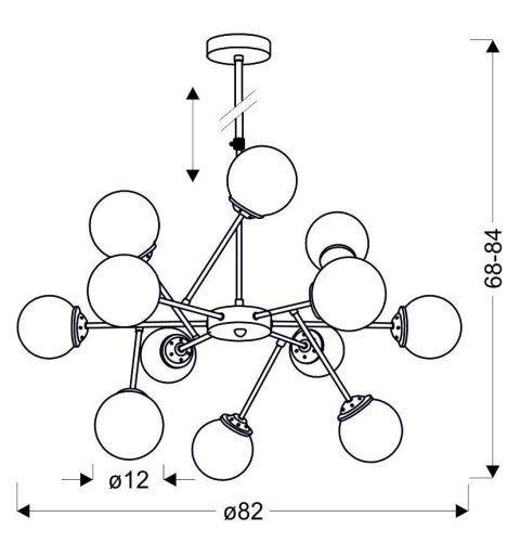 Best zwis 12x40W E14 chrom+miedź