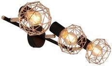 Acrobat listwa 3x40W E14 czarny klosz złoty