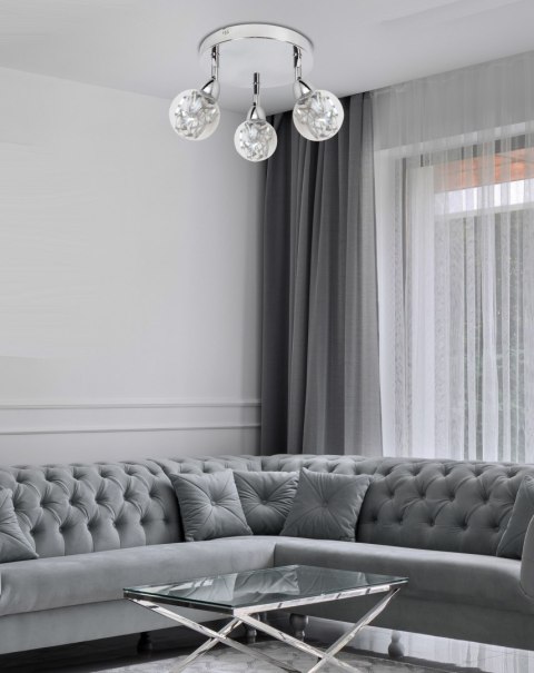 Bolo plafon 3x6W LED smd główka okrągła 1e z przegubem klosz wymienny kd system