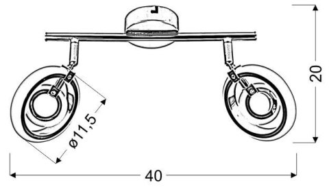 Celt listwa 2x6W LED chrom 3000K