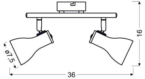 Julie listwa 2x40W E14 szary