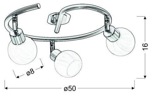 Alabaster spirala 3x40W G9 satyna+chrom