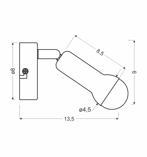 Arc kinkiet 1x40W E14 satyna nikiel