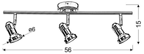 Arkon listwa 3x50W GU10 sat nikiel+chrom bez żarówek