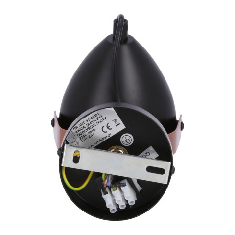 Anica lampa kinkiet czarny 1x40W E14 odbłyśnik złoty