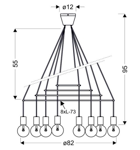 Alto zwis 8x40W E27 biały matowy