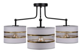 Andy lampa wisząca czarny 3x40W E27 abażur szary+złoty