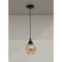 Aspa lampa wisząca czarny 1x40W E27 klosz brązowy