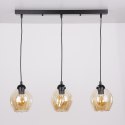 Aspa lampa wisząca czarny 3x40W E27 klosz brązowy