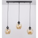 Aspa lampa wisząca czarny 3x40W E27 klosz brązowy