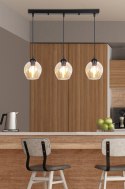 Aspa lampa wisząca czarny 3x40W E27 klosz brązowy
