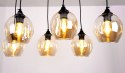 Aspa lampa wisząca czarny 6x40W E27 klosz brązowy