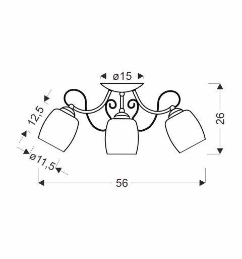Amba lampa sufitowa 3x40W E27 biały / meg