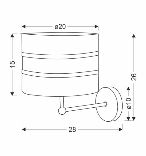 Andy lampa kinkiet czarny 1x40W E27 abażur szary+złoty
