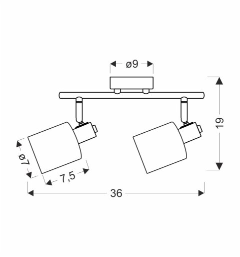 Agra lampa sufitowa brunatny 2x40W E14 klosz bursztynowy