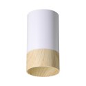 Conti lampa sufitowa tuba 1x15W GU10 5,5/10 biały+drewniany