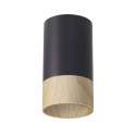 Conti lampa sufitowa tuba 1x15W GU10 5,5/10 czarny+drewniany